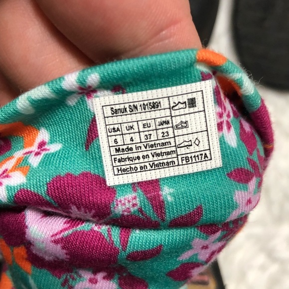 Sanuk Floral Print Sling Yoga Sandal Sz 6 - Picture 10 of 10